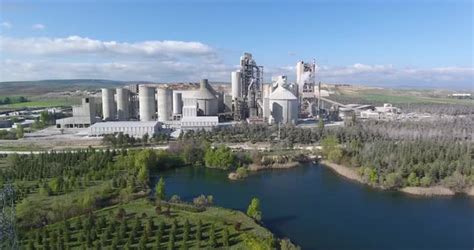 Cement Factory Pollution in Drone Video, Stock Footage | VideoHive