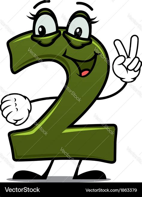 Number two cartoon image Royalty Free Vector Image