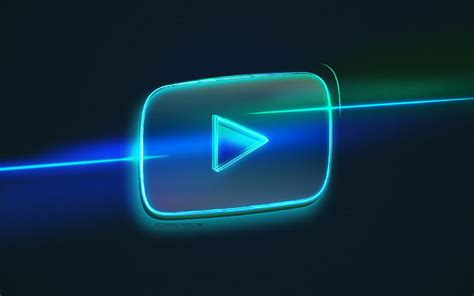 4K Free download | Youtube logo, light art, Youtube emblem, blue light line background, Youtube ...