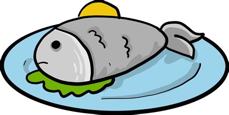 Fish dish, illustration, vector on white background. 13771406 Vector Art at Vecteezy