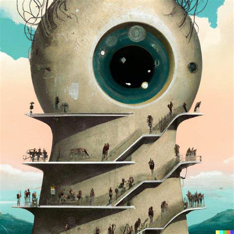 "Surrealist painting of Foucault's Panopticon" | DALL-E | Know Your Meme