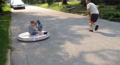 A Homemade Tethered Hovercraft for Kids Built With a Leaf Blower and Insulation Boards