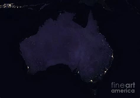 Australia At Night Photograph by Planetobserver/science Photo Library ...