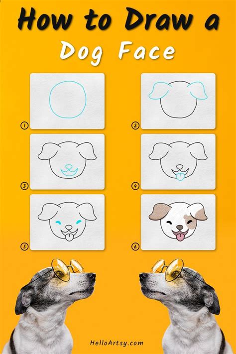 How To Draw A Dog Face Step By Step For Kids