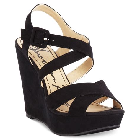 American rag Rachey Platform Wedge Sandals, Only At Macy's in Black - Save 17% | Lyst