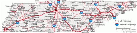 State Map Of Tennessee Showing Cities - Printable Map