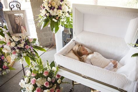 Liana Kotsura in her open casket during her funeral. Casket, Funeral, Bassinet - DaftSex HD