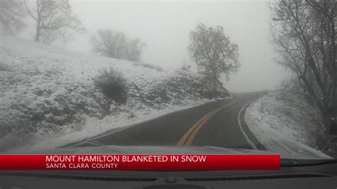 Mount Hamilton blanketed in snow - YouTube