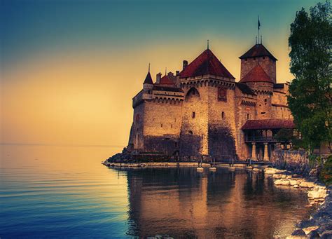 chillon castle, switzerland, lake geneva Wallpaper, HD City 4K ...