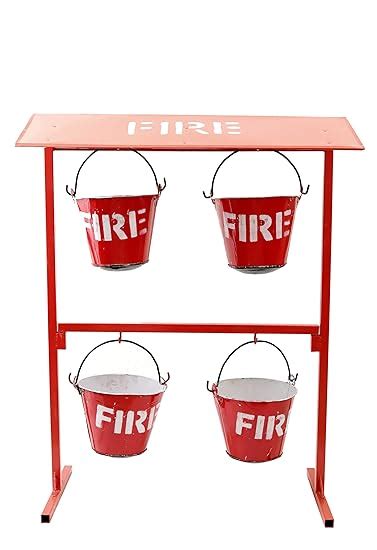 Fire Stone Fire Bucket Stand For 4 nos Bucket : Amazon.in: Home Improvement