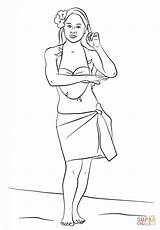 Hula Dancer coloring page  Free Printable Coloring Pages sketch template