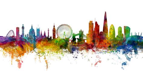 London England Skyline Panoramic Digital Art by Michael Tompsett | Pixels