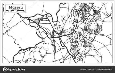 Maseru Lesotho Map in Black and White Color. Vector Illustration Stock ...