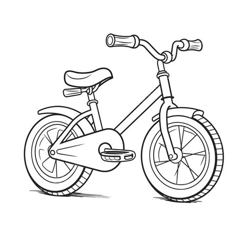 Childrens Bike Coloring Page Outline Sketch Drawing Vector, Bike Simple ...