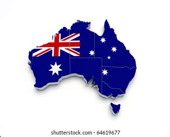 3d Vector Flag Map Australia Stock Vector (Royalty Free) 102604916 ...