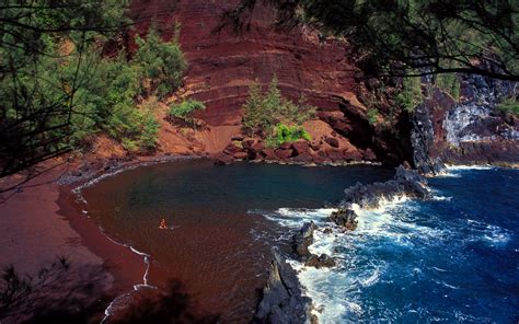 Kaihalulu (Red Sand Beach Maui): Most Beautiful Beach in the World ...