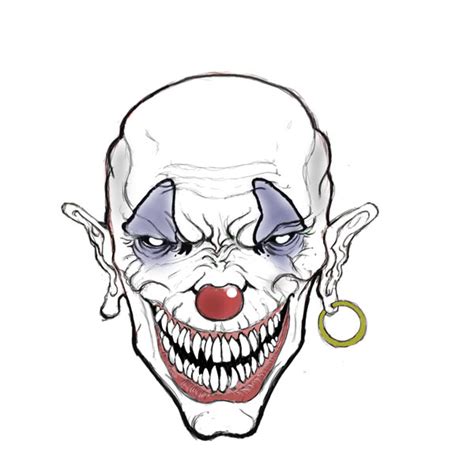 creepy clown face drawing - Clip Art Library