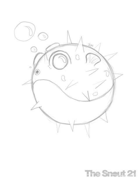 Dailypainting#-334- Blowfish sketch by Thesnout21 Fish Drawings, Cartoon Drawings, Animal ...