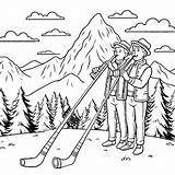 Swiss Alps Coloring Pages Switzerland Sketch Page sketch template