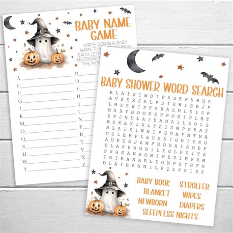 Halloween Baby Shower Games 20 Printable Baby Shower Game A - Etsy