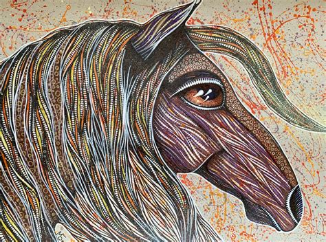 In a wild tonality: Original Art Color Drawing Animal Art | Etsy