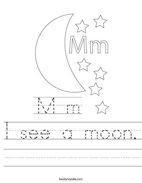 I see a moon Worksheet - Twisty Noodle | Preschool worksheets free printables, Moon for kids ...