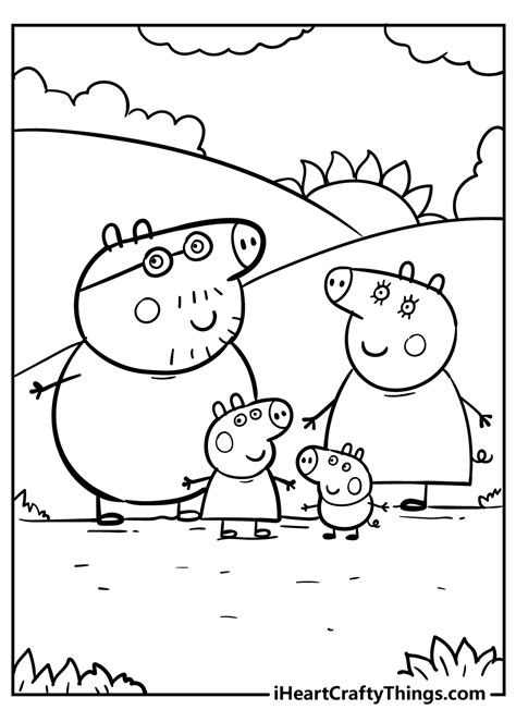 Peppa Pig Family Drawing For Kids