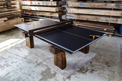 Custom Ping Pong Table Design from Reclaimed Wood and Steel