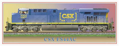 Csx Es44ac 3005 Digital Art by Wayne Shipp - Pixels