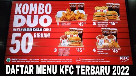 DAFTAR MENU KFC TERBARU 2022 - YouTube