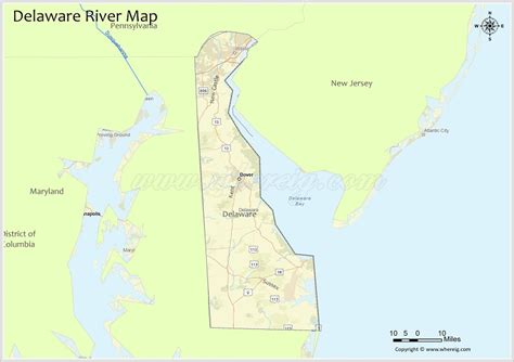 Delaware River Map, Rivers & Lakes in Delaware (PDF) - Whereig.com