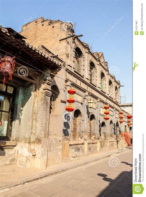 Taigu Old Town Scene-Taigu Old Town Streets and Old Commercial Buildings Stock Image - Image of ...