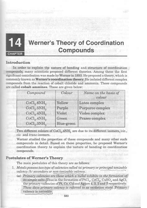 SOLUTION: Werner s theory of coordination compounds - Studypool