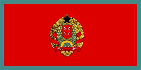 a flag of the socialist republic of serbia in the style of montenegro ...