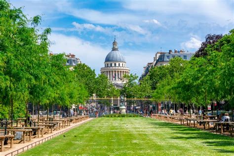 Pantheon Dome and Luxembourg Gardens in Paris, France Stock Image ...