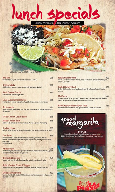 La Piñata menus in San Leandro, California, United States