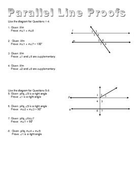 Parallel Line Proofs by Kim Tallud | Teachers Pay Teachers