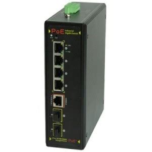 Managed Industrial 6 Port Switch with 4x POE, 2x SFP Ports