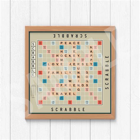 Scrabble Board Wall Art, Custom Board Game Poster, Personalized Scrabble Poster, Scrabble Tile ...