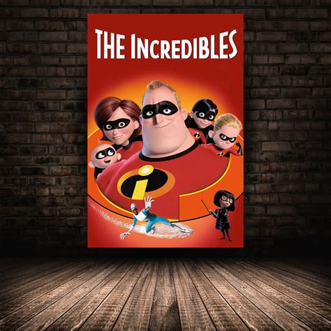 The Incredibles Movie Poster Animated Wall Art Unique Home - Etsy