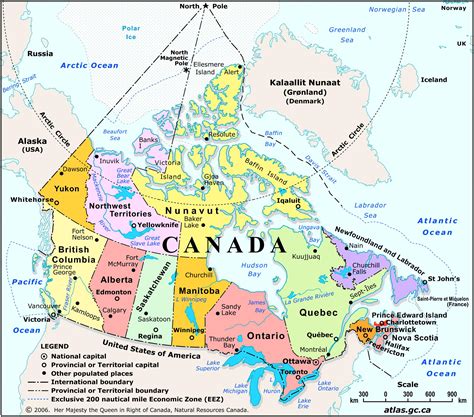 Map of Canada cities: major cities and capital of Canada