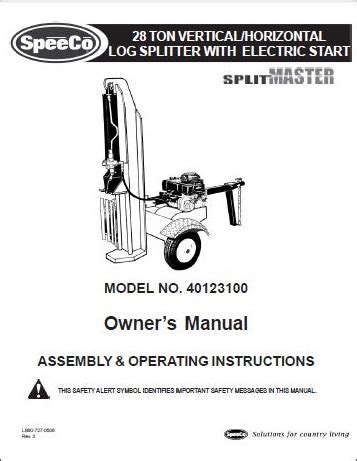 SpeeCo Log Splitter Owners Manuals