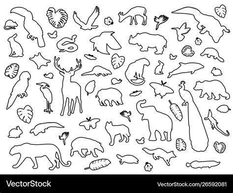 Animal shaped outline isolated Royalty Free Vector Image