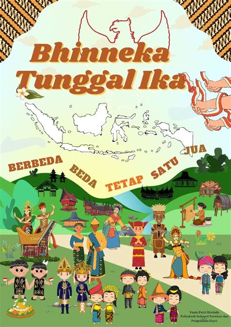 Poster Bhinneka Tunggal Ika | Tema seni, Gambar kelulusan, Ilustrasi poster