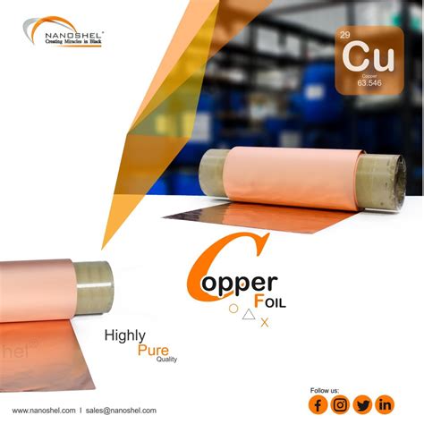 Nanoshel Copper Foil, Thickness: 20um, Intelligent Materials Private ...