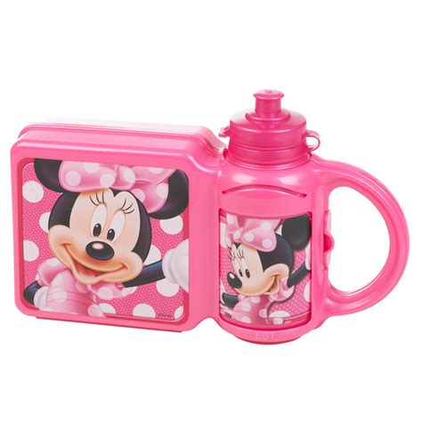 Childrens Disney Lunch Food Box & Non Spill Sports Bottle School Travel ...