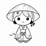Desenho De Linda Garota Em Páginas Para Colorir Japonesas Esboço Vetor  sketch template