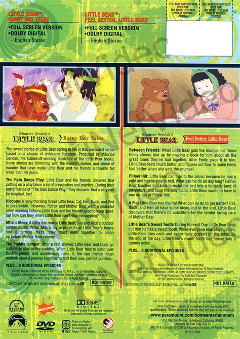 Little Bear - Rainy Day Tales/Feel Better, Little Bear (Double Feature ...