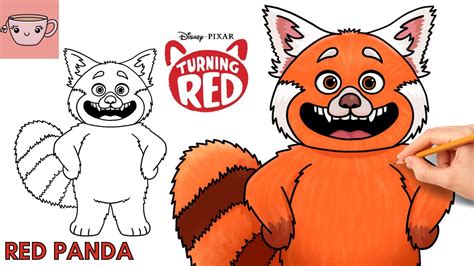 How To Draw Red Panda Mei Lee from Turning Red | Disney Pixar | Step By ...