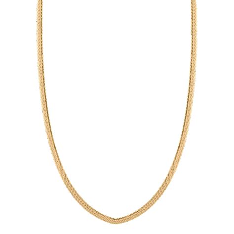 Herringbone Chain in 14k Yellow Gold (18 in) | Shane Co.